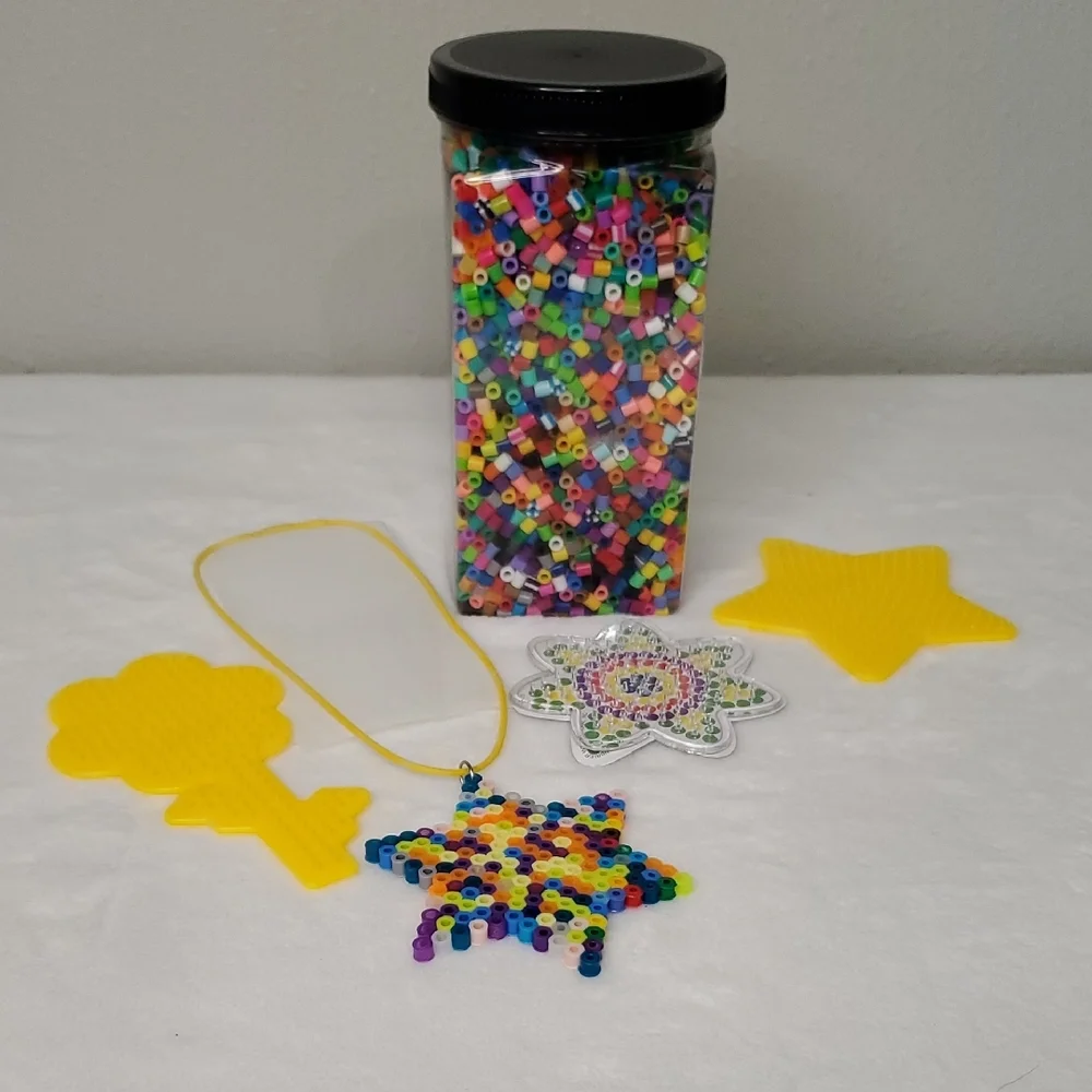 Star Necklace Perler Beads with 3 Pegboards Set Crafting